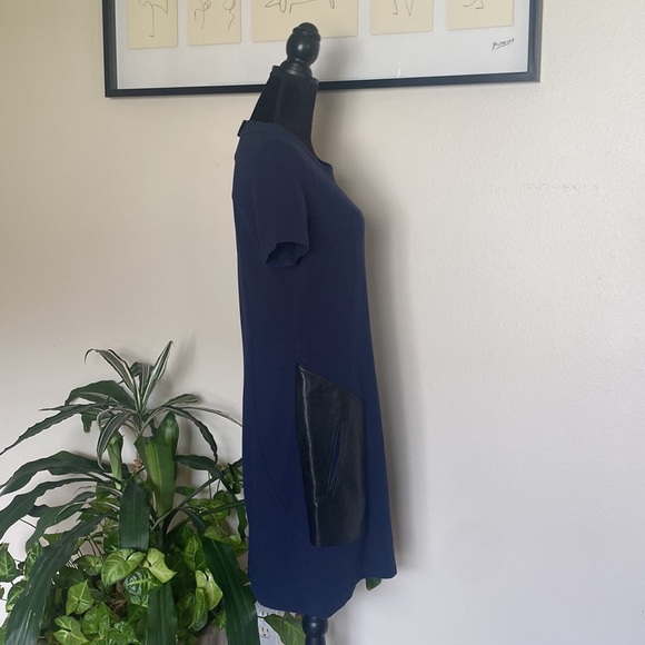 BCBG Maxazria Chrissie Pleather-Blocked Dress - Picture 12 of 14